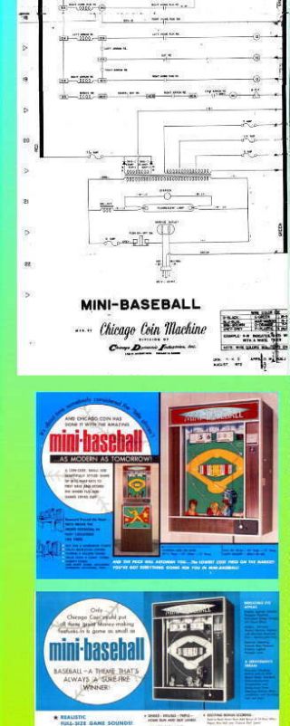 Mini - Baseball,  1972 Chicago Coin Baseball Schematic