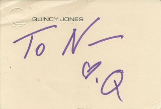 Quincy Jones Signed Note With Heart Sketch To Nastassja Kinski Personal Letterhe