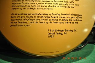 SCHAEFER BEER TRAY - - - THE F.  & M.  SCHAEFER BREWING CO.  FROM CASE OF 25 5