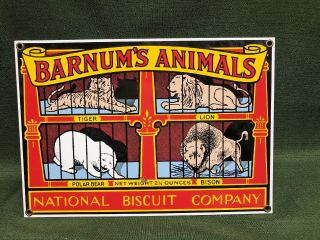 Metal Barnum‘s Animals Cracker Sign