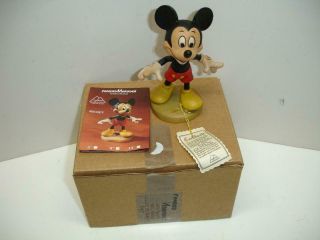 Conrad Moroder Walt Disney Mickey Mouse Wood Figure Made In Italy Rare Find