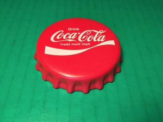 Rare Vtg Coca Cola Bottle Cap Shaped Bottle Opener Red Plastic German Stainless