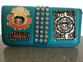 Betty Boop Wallet / Checkbook Holder With Studs & Rhinestones Licensed K116