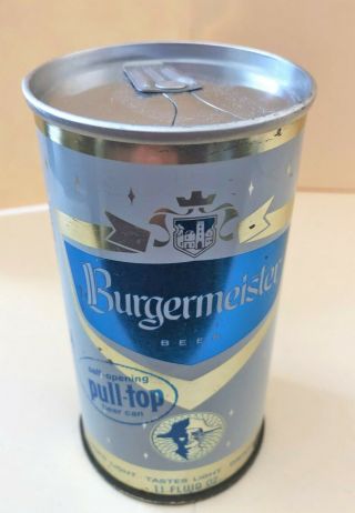 Burgermeister Beer Can,  Zip Tab,  Schlitz Brg,  Sf,  Ca,  1962,  11oz