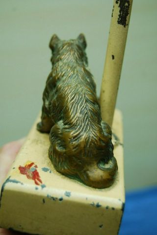Antique Scotty Dog & Frog Bronze overlay Figures Lamp Base Salvaged Light parts 4