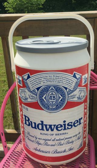 Vintage Large Budweiser Beer Can Plastic Ice Chest Cooler 20 
