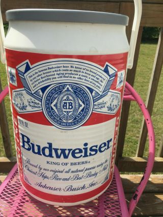 Vintage Large Budweiser Beer Can Plastic Ice Chest Cooler 20 