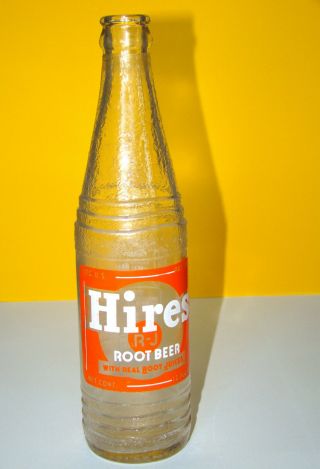 Vintage Hires Root Beer Charles E Hires Co Soda Bottle Glass 12 Oz Pat 99839