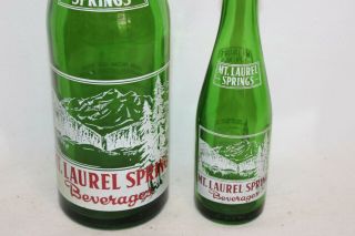2 Mt.  Laurel Spring Beverages Soda Bottles,  Temple,  Pennsylvania 1950 