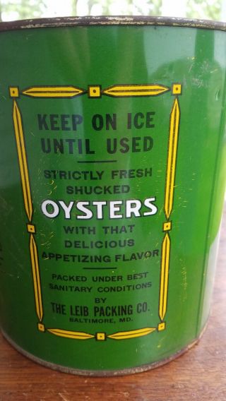 Vintage Sun Brand Oyster Can One Gallon 2