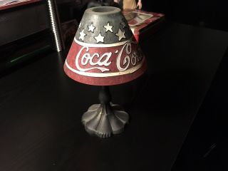 Vintage Coca Cola Tea Lite Candle Holder W/tiffany Style Shade