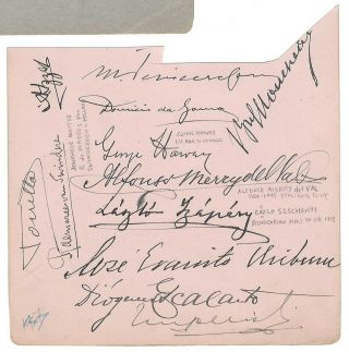 1900s Album Page Signed By 12 Diplomats & Ambassadors / Autographed