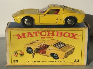 Matchbox Lesney 33 Lamborghini Miura W Orig Type E4 Box