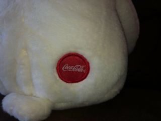 Coke Polar Bear Plush Toy - Cuddly Coca - Cola Stuffed Animal Sits 11.  5 