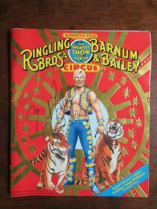 Signed Autographed Ringling Brothers Circus Program - Gunther Gebel - Williams