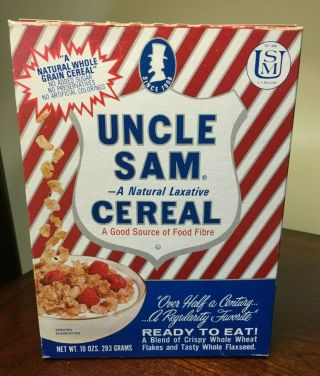 Vintage Uncle Sam Cereal Box - Natural Laxative - Us Mills Inc - Opened