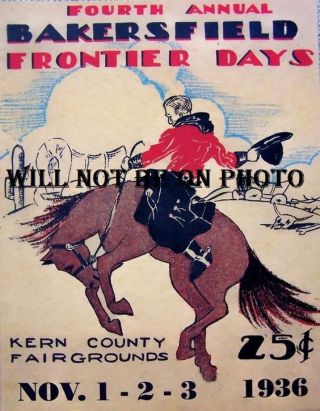 California Rodeo Poster Vintage Cowboy Horse Western Picture Photo Art Old West