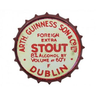 Guinness Red Vintage Bottle Cap Sign
