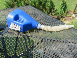Vintage 1997 Blitz Blue Plastic Flex Funnel & Removable Spout Htf