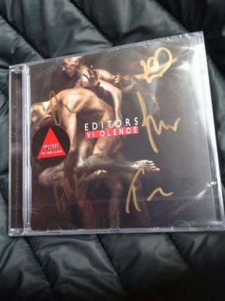 Editors Violence Cd Signed / Autographed By Hand