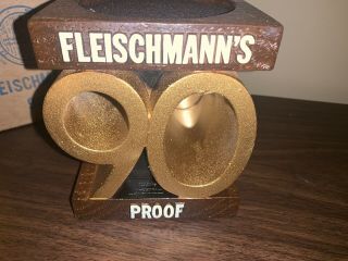 Vintage Fleischmann ' s 90 Proof American Whiskey Mirror Bar Man Cave Sign 2