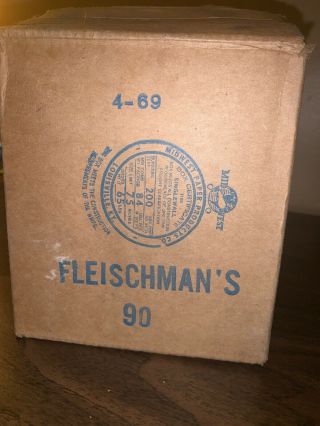 Vintage Fleischmann ' s 90 Proof American Whiskey Mirror Bar Man Cave Sign 5