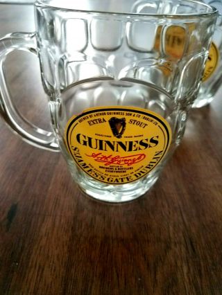 Set of 4 GUINNESS Glass Beer Mugs,  16 oz. 2