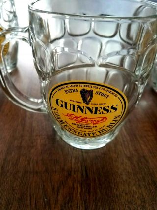 Set of 4 GUINNESS Glass Beer Mugs,  16 oz. 3