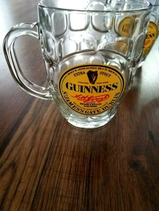 Set of 4 GUINNESS Glass Beer Mugs,  16 oz. 5