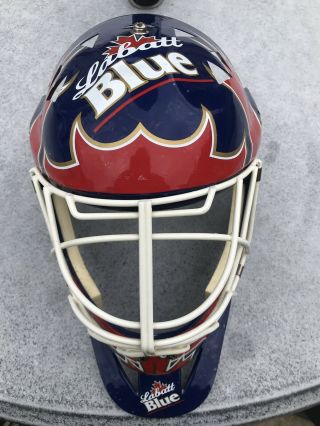 Labatt Blue Full Size Goalie Mask Bar Display