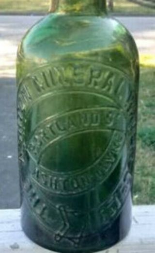 Antique Ashton Mineral Water Co.  Bottle Portland St.  Ashton Lyne Rare Screw Top