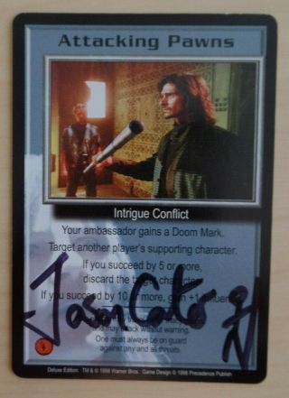 Babylon 5 B5 Ccg - Jason Carter As Marcus Cole Autographed / Signed Card