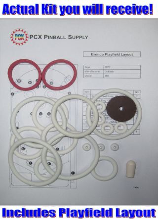1977 Gottlieb Bronco Pinball Machine Rubber Ring Kit
