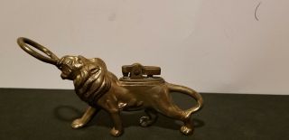 Vintage Brass Lion Table Lighter & Bottle Opener