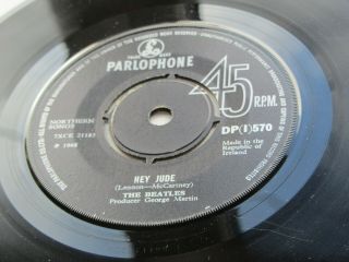 The Beatles 1968 Hey Jude Irish Pressing Parlophone Made In Ireland