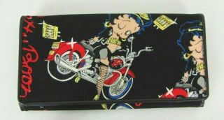Betty Boop Women Wallet/checkbook Holder Tri - Fold Bill Holder Motorcycle