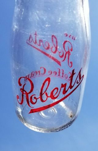 Roberts Coffee Cream Half Pint Milk Dairt Cow Farm Glass Vintage Red Paint 3