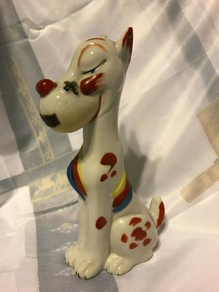 Japanese Porcelain 7.  5 " Tall Sitting Dog Figurine Water Softener On Mouth 9/823