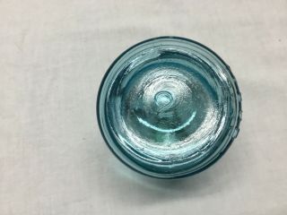 Vintage BALL 1/2 Pint Jar Ideal Blue Aqua w/ Wire Bale 2 Canning 5