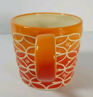 Starbucks Orange Ombre Collectors 14 oz Hand Painted Coffee Tea Mug Cup 2009 2