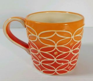 Starbucks Orange Ombre Collectors 14 oz Hand Painted Coffee Tea Mug Cup 2009 3