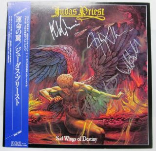 Judas Priest Sad Wings Of Destiny Lp Autograph Signed Cover W/ Jsa