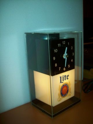 Vintage Miller Lite Beer Lighted Clock 9  X 5 2