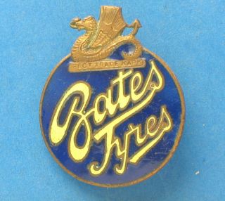 114 Large Bates Tyres Enamel Lapel Badge Pin