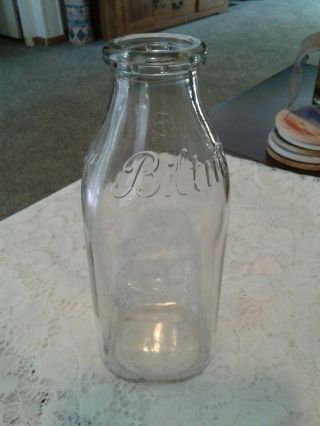 Vintage Rare Biltmore Dairy Farms Square Milk Bottle 1 Quart Asheville Nc 1950s