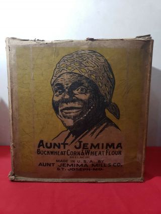 Antique Vintage Aunt Jemima Buckwheat Corn And Wheat Flour Box