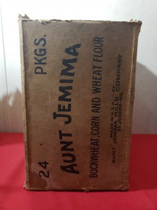 Antique Vintage AUNT JEMIMA Buckwheat Corn and Wheat Flour Box 2