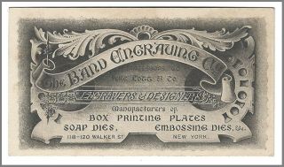 The Band Engraving Co.  Nyc - Exc - Engraver Business Card - Embossing