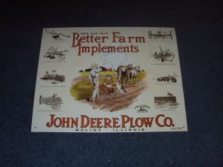 Licensed John Deere Metal Sign Better Farm Implements John Deere Plow Co.