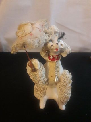 Vintage Wales Made In Japan Spaghetti Poodle With An Umbrella